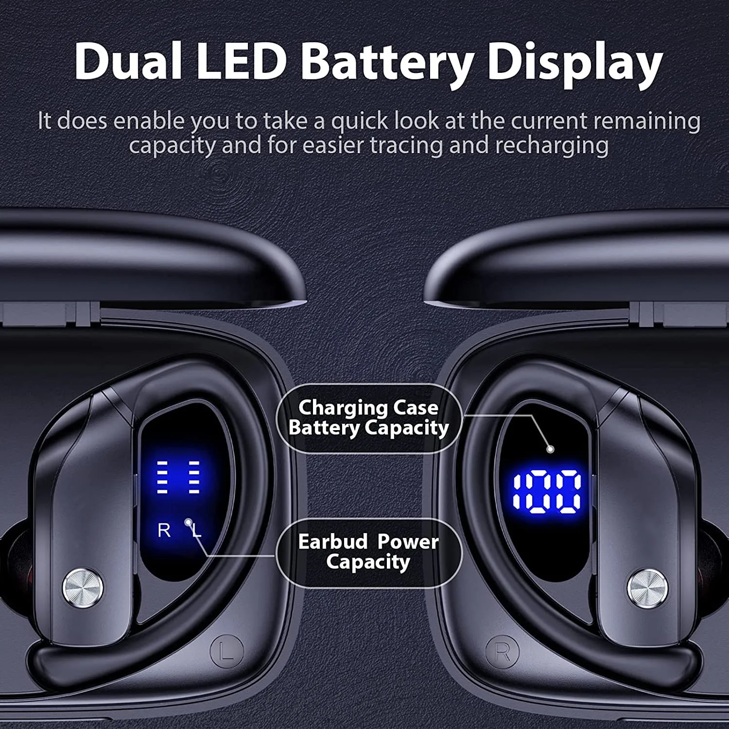 Wireless Headphones with Microphone Waterproof Bluetooth Ear Hook Earphones Stereo Gaming Noise Cancelling Headset Earbuds Gamer |