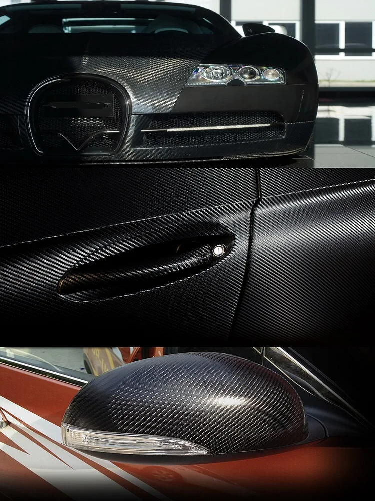 4D Черная Виниловая пленка из углеродного волокна аксессуары для стайлинга
