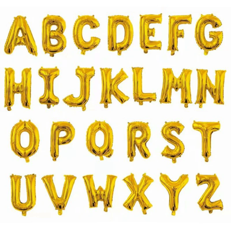 

1PC 16 Inch Gold Silver Red Rose Pink Blue Foil Letter Alphabet Balloons Wedding Birthday Party Decoration Baby Shower Supplies
