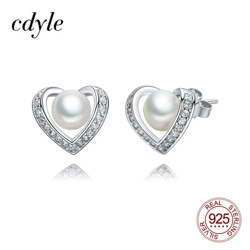 Женские серьги гвоздики в форме сердца из серебра 925 пробы|Серьги-гвоздики| |