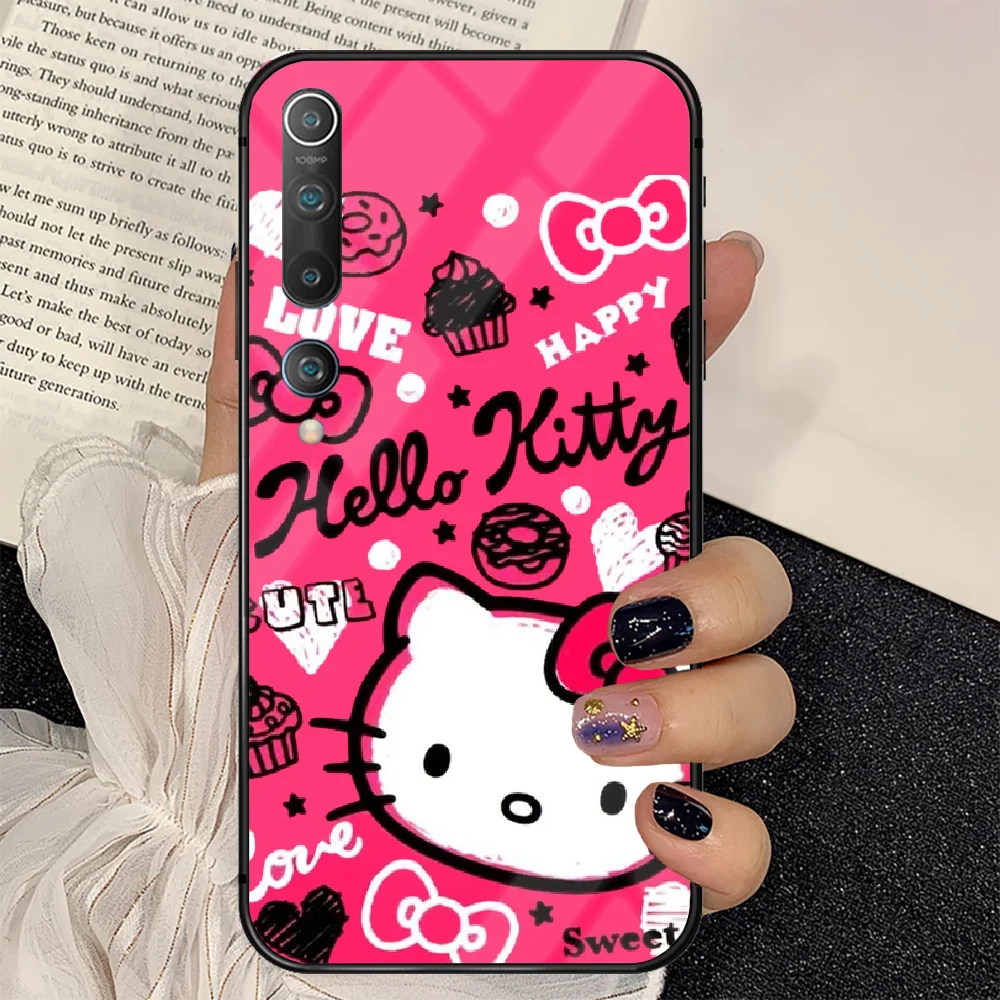 

Cat Kittys Cute Cartoon Phone Tempered Glass Case Cover for Xiaomi Mi A MAX X POCO M Note 3 9 10 11 i T Pro Lite Black Etui Etui