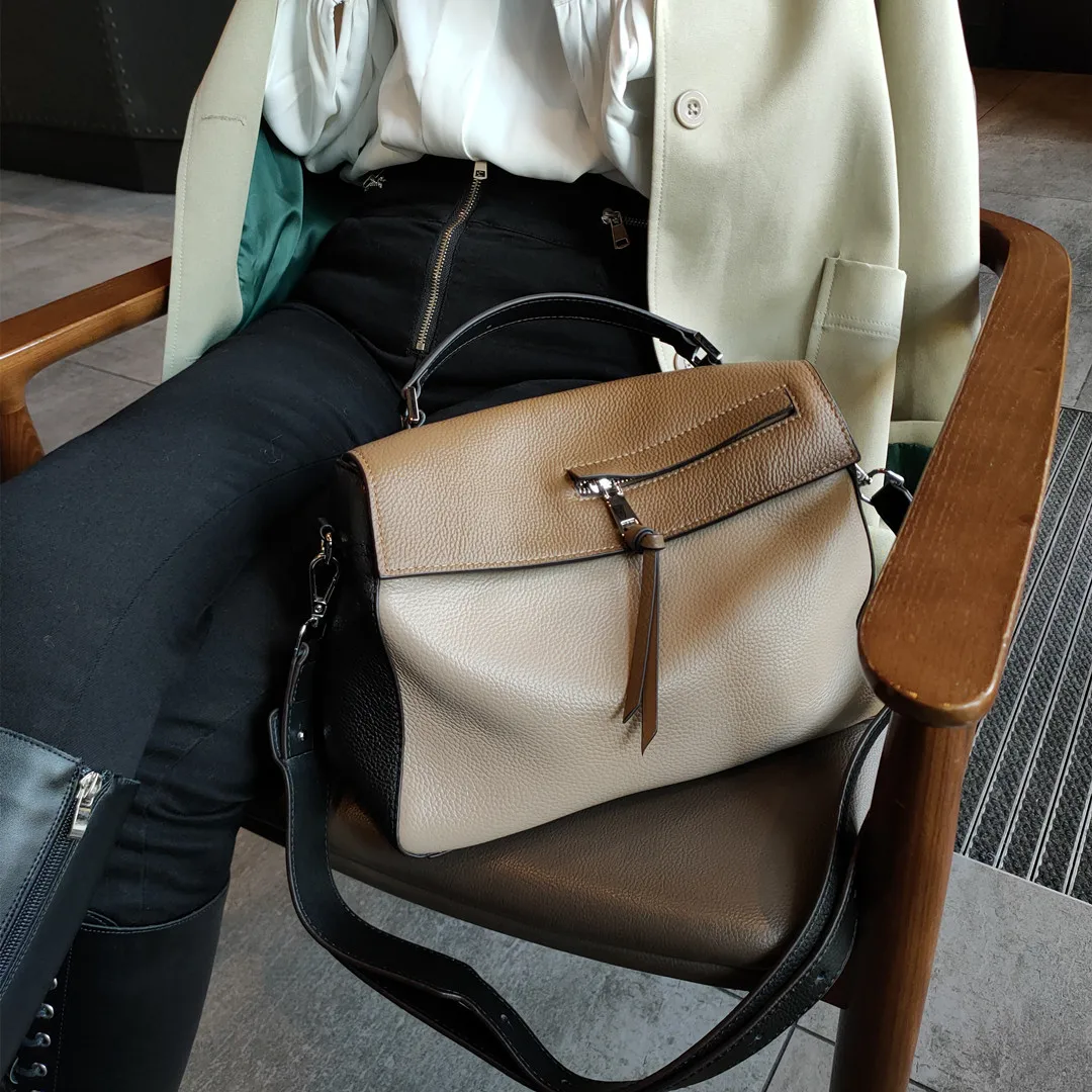 

2021The New Fashionable And Versatile Summer Large Capacity Soft Cowhide Hand Bag For Women