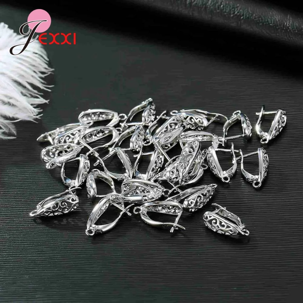 Серьги женские из серебра 925 пробы ажурные с застежкой | Украшения и аксессуары