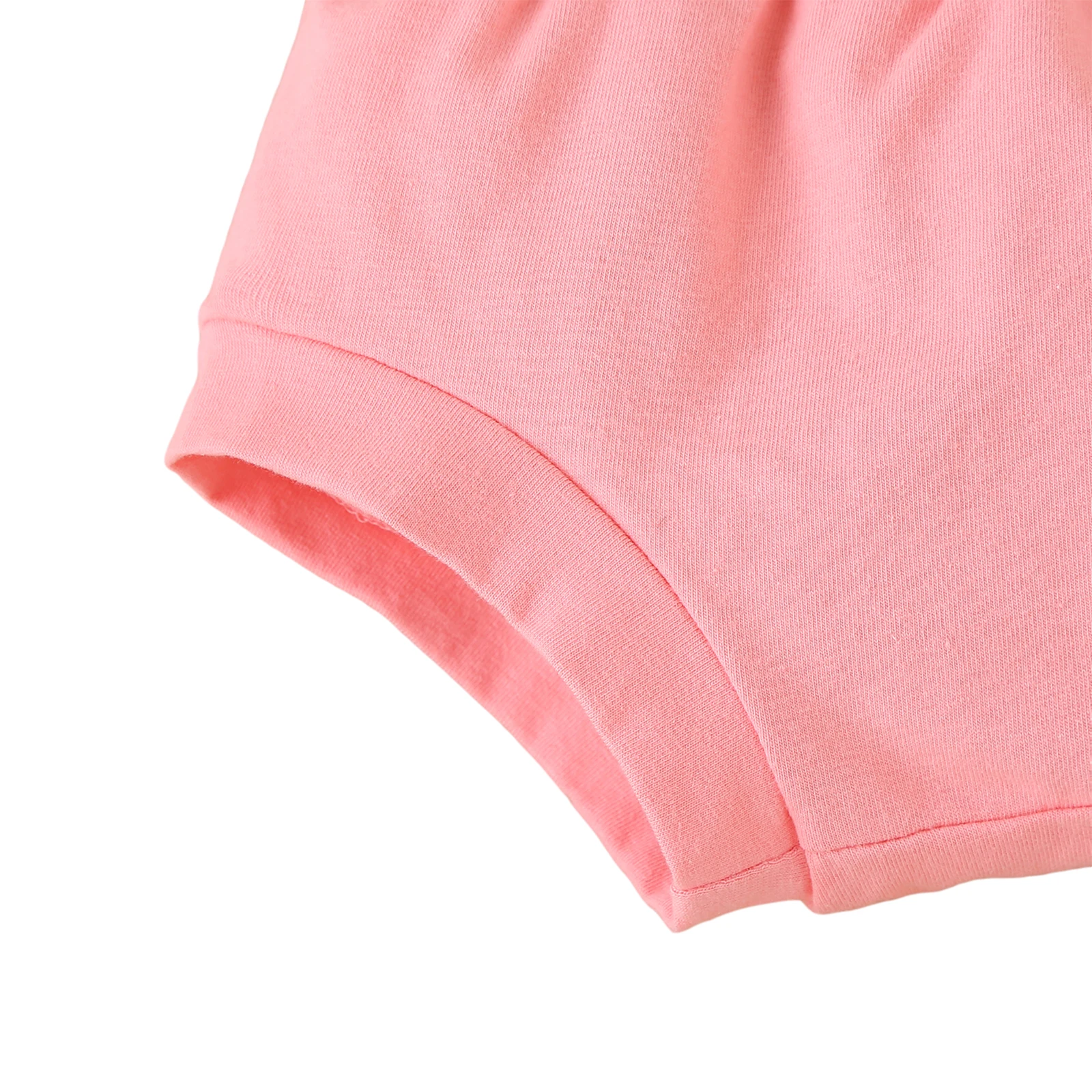 

OPPERIAYA Kids Baby Girls Clothing Set Flower Print Flying Sleeve round neck Tops and solid Shorts Two-Piece Summer casual Suit