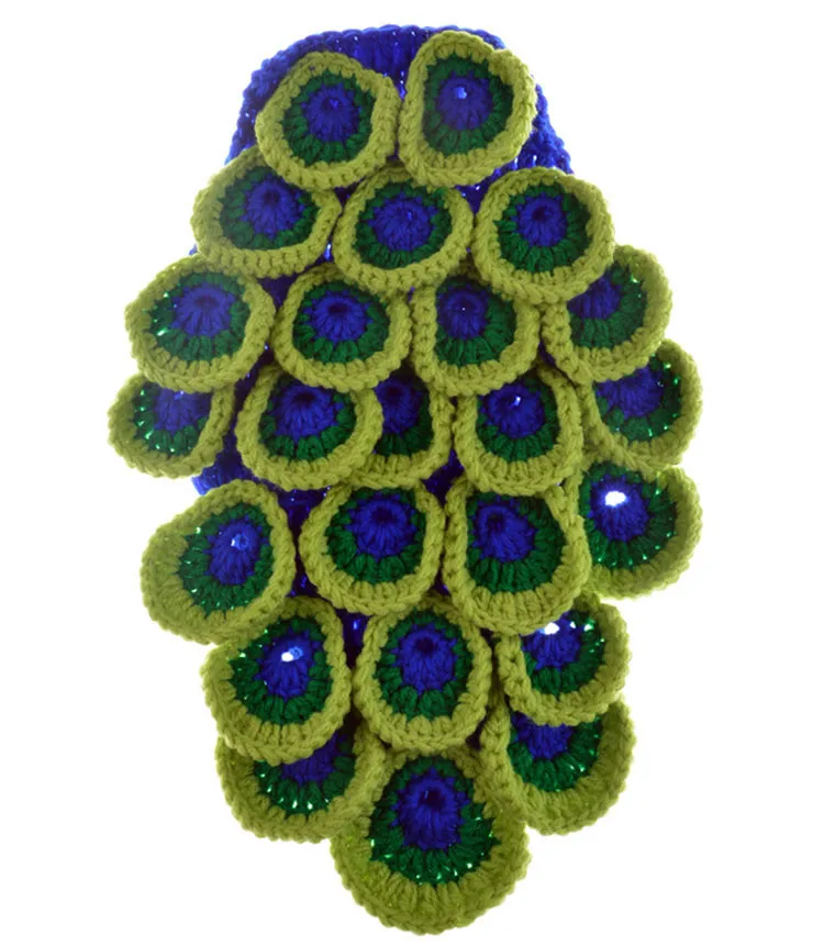 Для детей 0-3 лет M вязаные для новорожденных Павлин наряды вязаная павлина