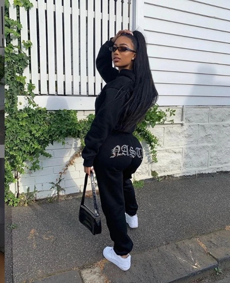 Tracksuit 2 Piece Women Set Oversize Hoodies Sweatshirt Loose Sweatpants Joggers Sport Suit Women Sweetshirts Y2K E girl