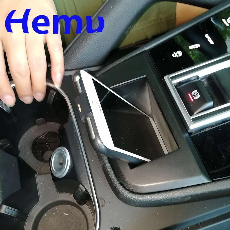 for porsche cayenne 15 19 car styling interior accessories car wireless charger phone fast charging console box holder free global shipping