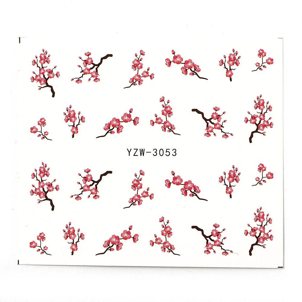 

1 Sheets Nail Art Water Transfer Stickers Nail design Transfer Stickers Flower Decals Manicure Decoration Tips 3D Nail Tips DIY