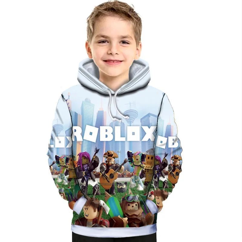 

Boys And GirlsCartoon Print Hooded Sweatshirt Robloxing Printed Casual Pullover Fashion Girls Kids Children's Hoodie Fall Winter