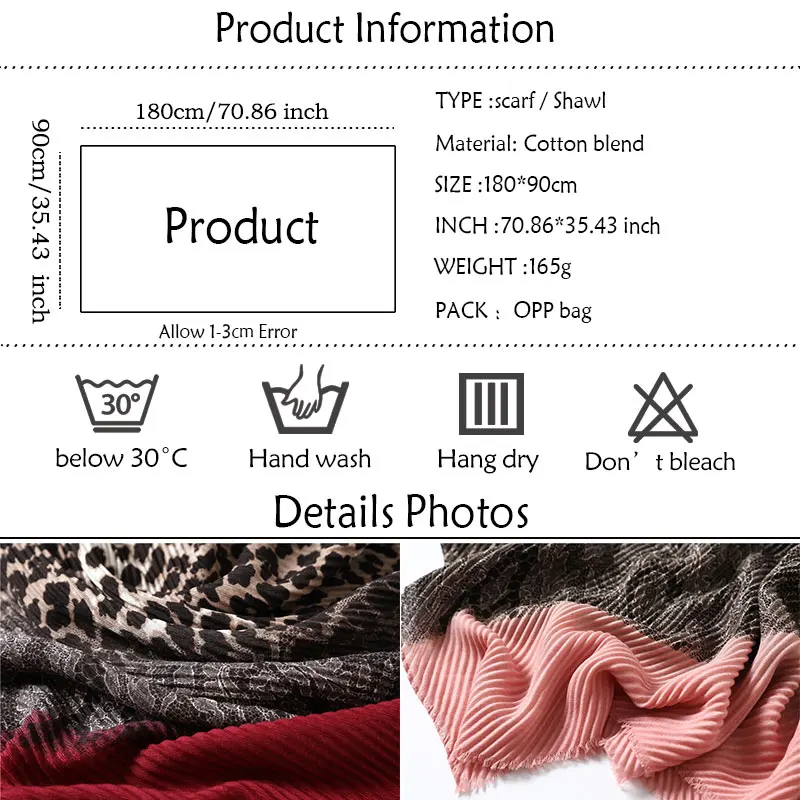 

Ontwerp Merk Vrouwen Sjaal 2020 Winter Crinkle Hijabs Hoofdband Dier Print Vouw Sjaals En Wraps Katoen Hals Sjaals Foulard