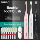 Электрическая зубная щетка CANDOUR CD5166 Sonic, умная щетка с зарядкой от USB, 5 режимов, чехол для путешествий, 16 насадок