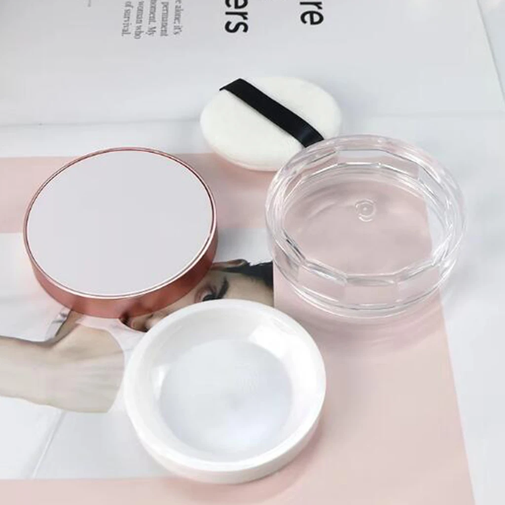 

20g Travel Mini Mineral Powder Case Women Cosmetic Blusher Box With Sifter Mesh Powder Box Cosmetic Container