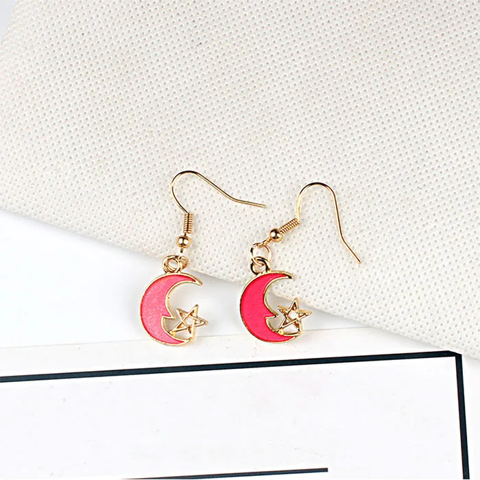 Style 19 Новые модные голубые космические вселенные серьги в виде Луны и звезды для женщин золотого цвета Вселенная планета круг Асимметричные Длинные Серьги - Окраска металла: Style 19