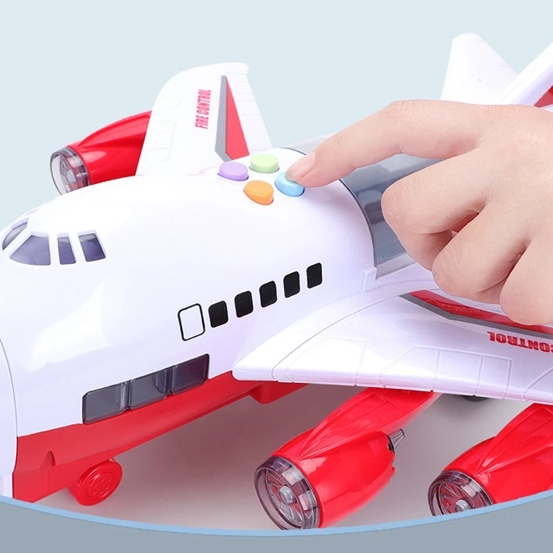 

Car Toys Set with Transport Cargo Airplane Educational Vehicles Fire Fighting Car Set for Kids with Large Play Mat