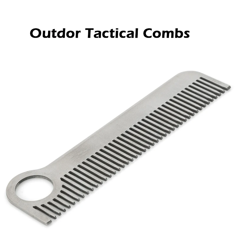 

Outdoor Tactical Combs EDC High Strength Stainless Steel Head Comb Practical Can Be Anti Static Outdoor Travel Tools