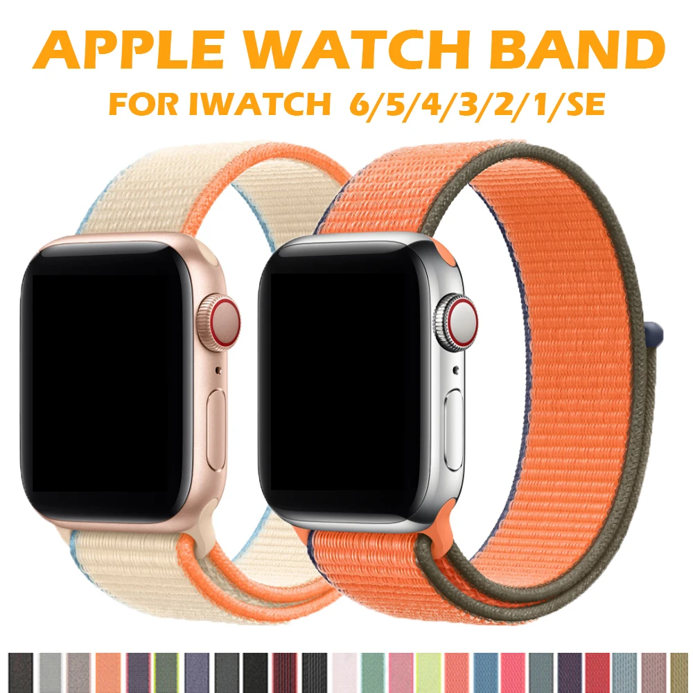 

Nylon loop correa for Apple watch band 44mm 38mm strap for iWatch series 6 se 5 4 3 2 1 40mm 42mm watch accessories