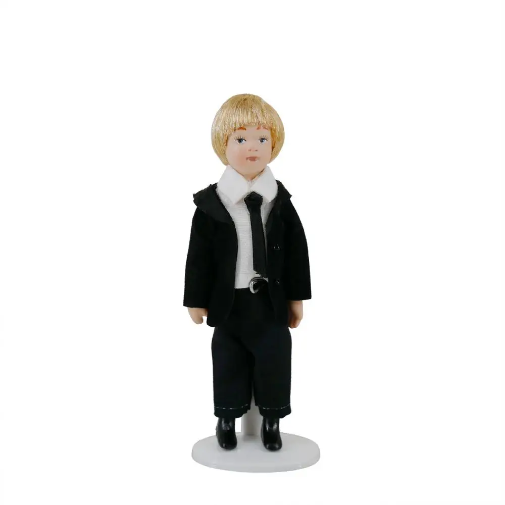 

Детская мини-модель в масштабе 1:12, миниатюрная кукла в британском стиле для мальчиков и девочек, керамические игрушки, аксессуары для кукол...