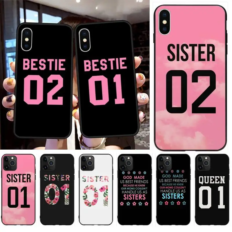 Чехол для телефона лучшего друга HPCHCJHM Bestie Sister 01 02 чехол iPhone 11 pro XS MAX 8 7 6 6S Plus X 5S SE 2020