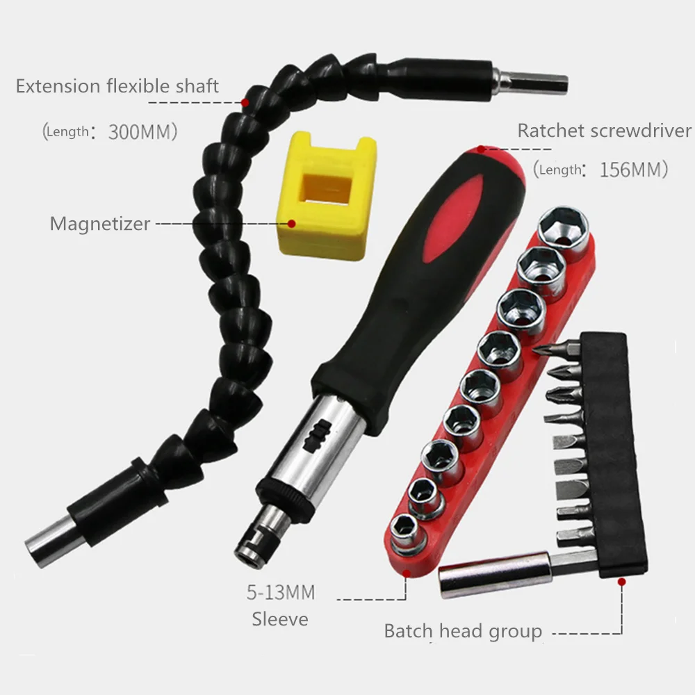Регулируемый Многофункциональный мягкий вал магнитный держатель отвертка Биты