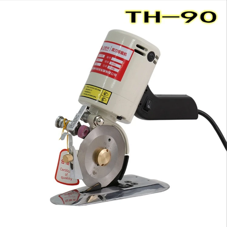 TH-90 Electric Cloth Cutter Fabric Round Knife Cutting Machine 200W