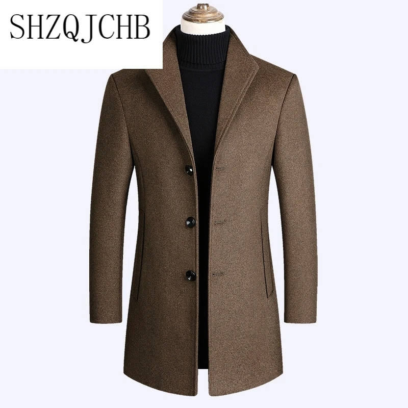 

Men Brand Wool Blends Coats Autumn Winter New Solid Color High Quality Men's Wool Coats Luxurious Wool Blends Coat Male