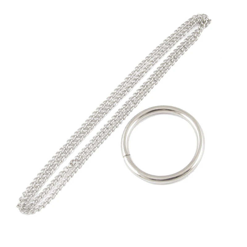 

Kawaii Magic Ring and Chain Cool Magic Trick Props Easy Knot Metal To Do Ring On Chain K4D1