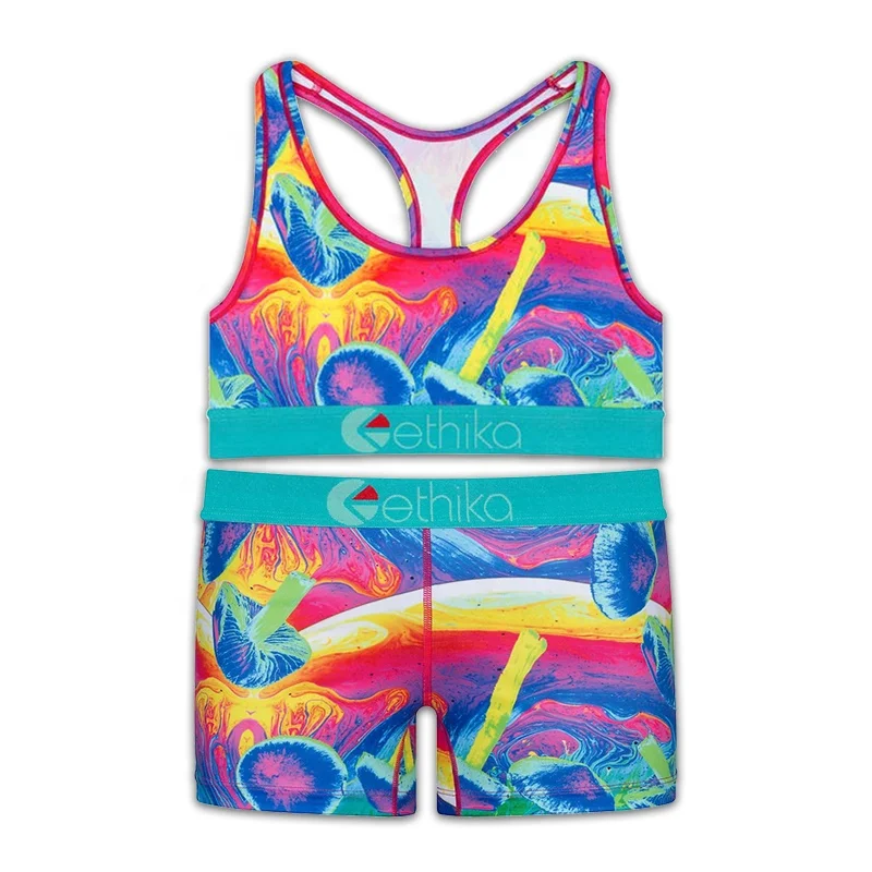 

Canton Hint Ethika new arrival multicolor women set sexy fitness ethika yoga shorts 2 piece set