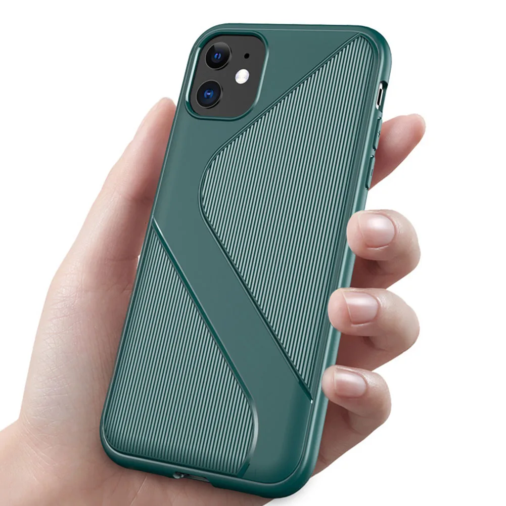Силиконовый чехол в полоску для iPhone 11 Pro MAX X XR XS ультра тонкий Противоскользящий