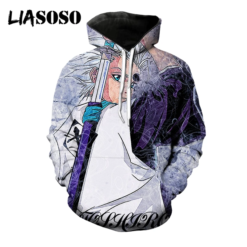 

LIASOSO 3D Print Unisex Japan Anime Bleach Casual Sweatshirts Fashion Streetwear Harajuku Hooded Hoodies Pullover Hip Hop Tops