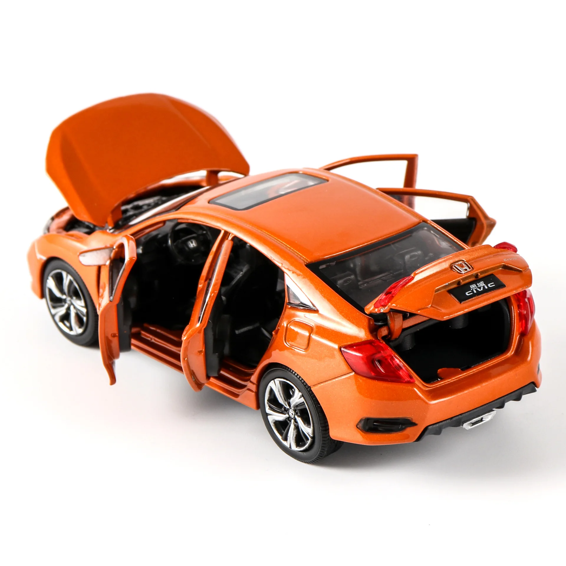 1:32 Honda Civic со звуком и светильник открывающая дверь сплав детская игрушка модель