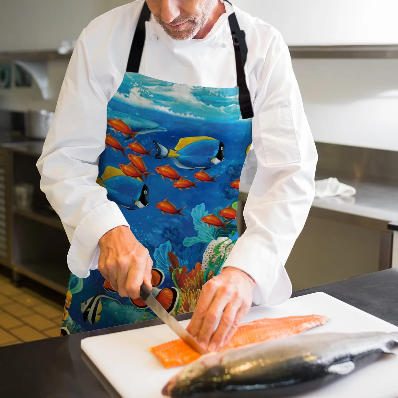 Tophome кухонный фартук мультяшный подводный мир клоун рыба кораллового рифа