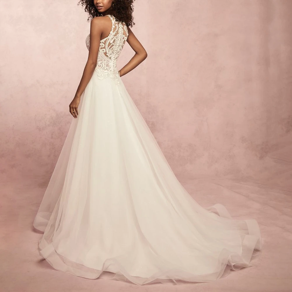 Кружевное сексуальное платье Bikitique без рукавов с лямкой на шее женские вязаные