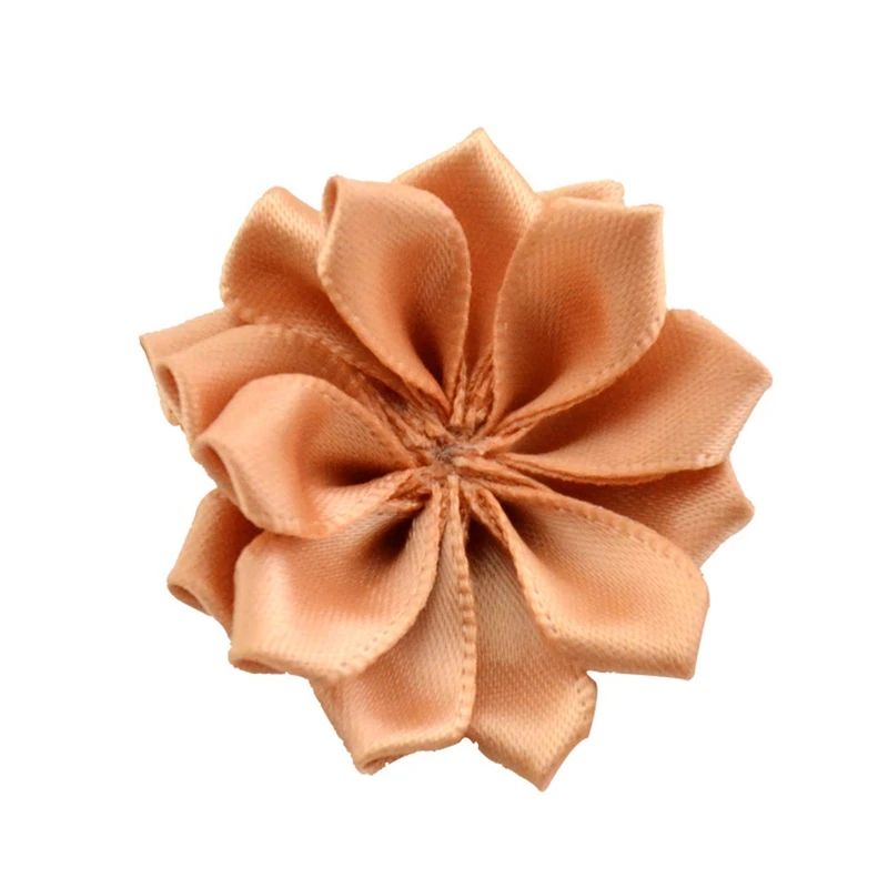 31-10pcs Nishine 1," 10 шт./лот 16 Petaled атлас с розочками лента цветы с жемчужной кнопкой используется для повязка на голову" сделай сам "заколки аксессуары для волос - Цвет: 31-10pcs