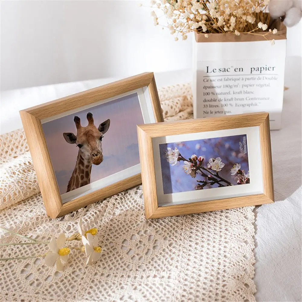 

Family Solid Wood Wedding Supplies Art Wooden Picture Holder Vintage Photo Frame