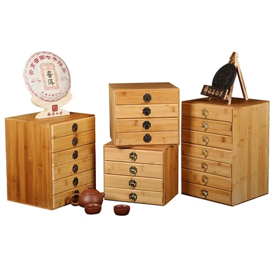 Натуральный Бамбуковый Контейнер для чая пуэр Деревянный Цветной поднос набор