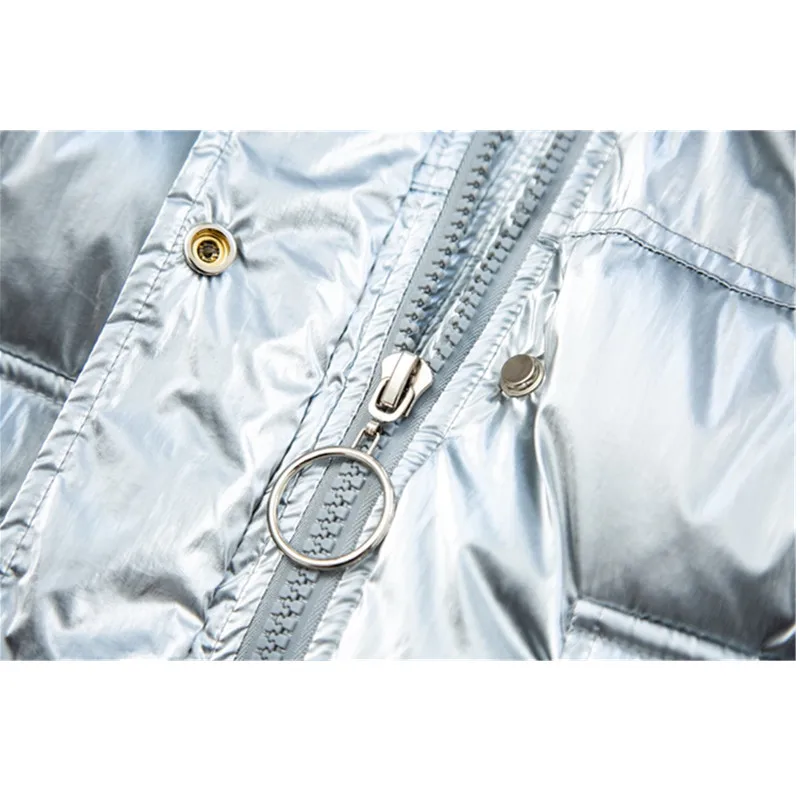 

2019 New Fashion Glossy Women Winter Down Jacket Fur collar Thicken Warm Parka Outwear Female Casual Loose Down Padded Coats