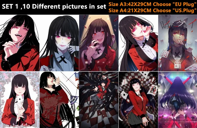 10 шт./лот аниме постер Kakegurui наклейка открытка игрушка Yumeko Jabami Mary Ryouta Kirari Midari Runa