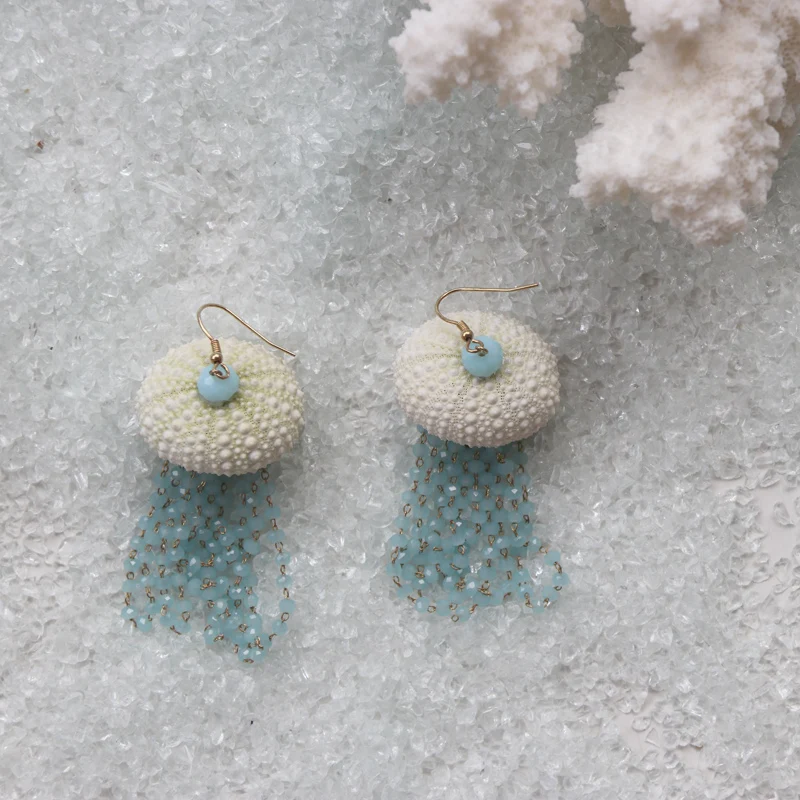 Бесплатная доставка (1 пара/лот) маленькие серьги ручной работы в форме морского