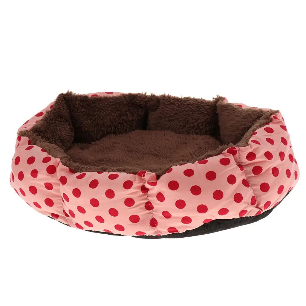 

Pet Pillow Bed Winter Soft Fleece Nest Kennel Nice Dots Print