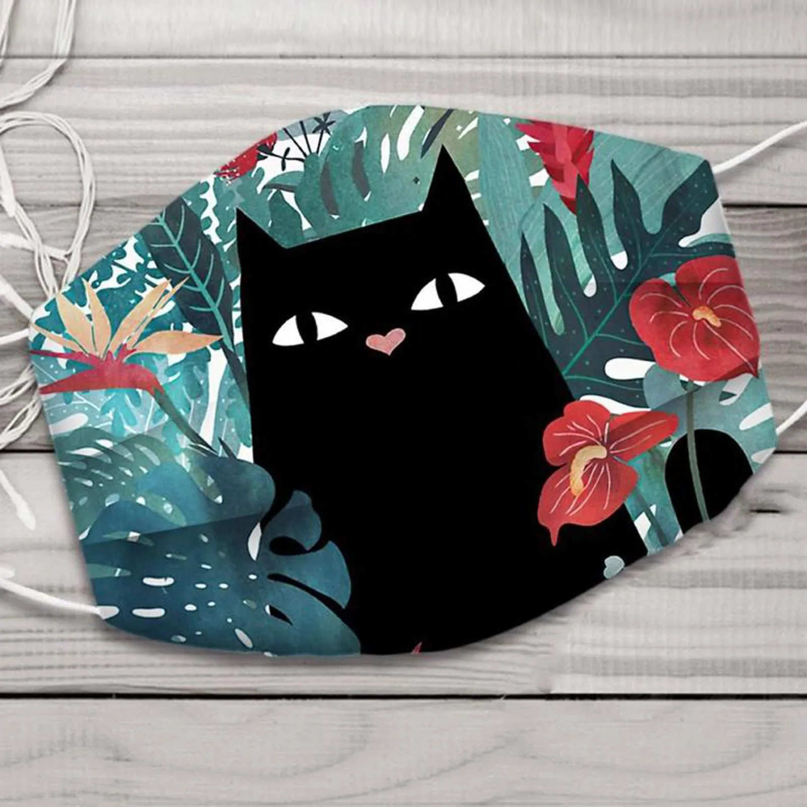 

Universal Adult Face Masks Washable Reusable Breathable Lovely Cartoon Cat Print Adjustable Earloop Dustproof Mask Mascarillas
