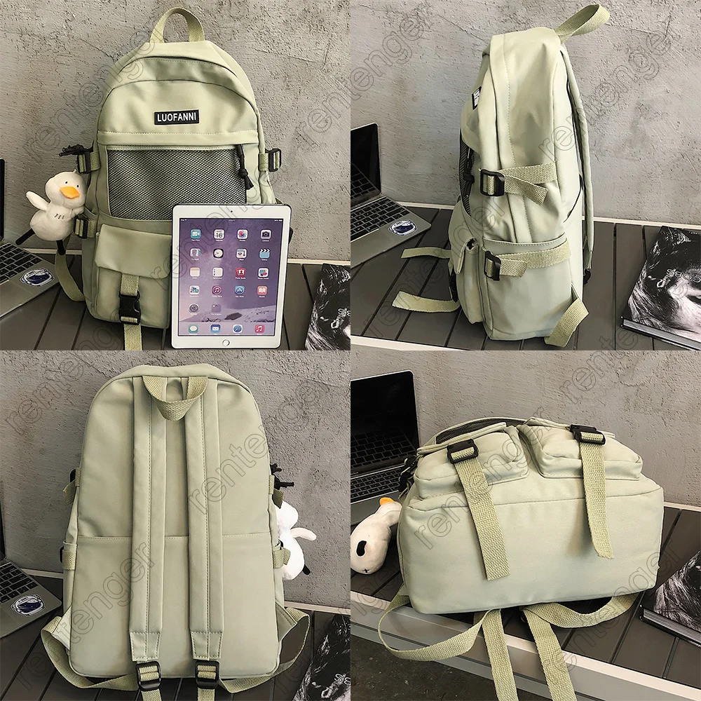 

Travel Female Student College Backpack Mesh Women Boy Nylon School Bag Male Fashion Book Backpack Men Girl Cool Laptop Bags Lady