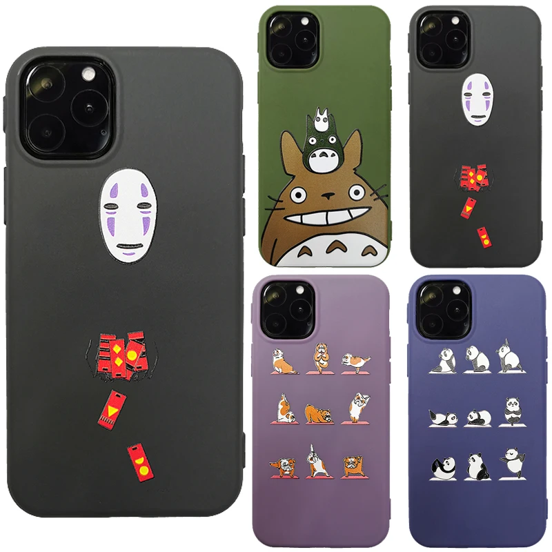 Милый мультяшный Аниме Тоторо без лица Мужской чехол для iPhone 11 Pro XS Max XR X 6 6S 7 8 Plus