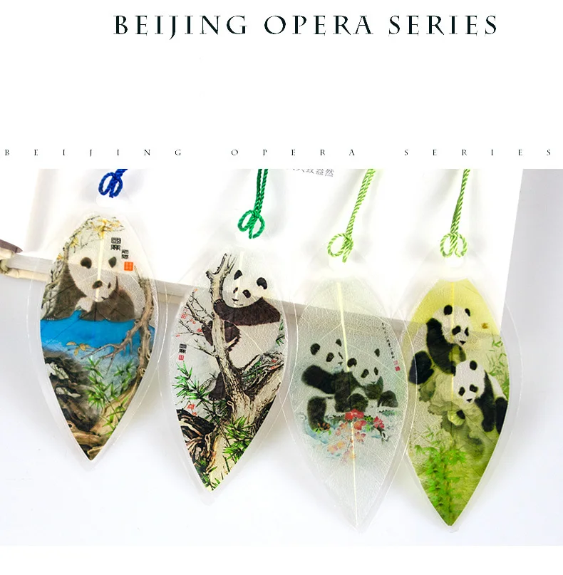 1 шт. кавайная Закладка панда в винтажном китайском стиле с кисточками листья