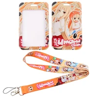 lx958 trendy japanese anime girls lanyard id badge holder card cover keychain neck strap hang rope lariat phone accessories