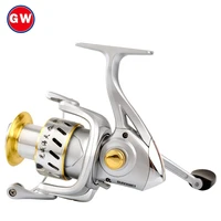 gw carpa molinete de pesca fishing rod reel spinning wheel metal spool spinning fishing reel
