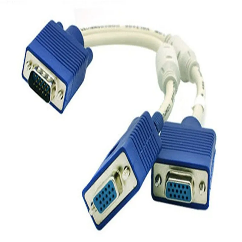 15 Pin VGA папа 2 Женский Y сплиттер Кабель SVGA монитор адаптер удлинитель конвертер