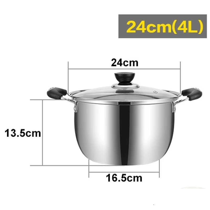 2.4L/3.1L/4L Многофункциональный кастрюля для приготовления супа из утолщенной нержавеющей стали кастрюля с половник-дуршлаг для индукционной плиты