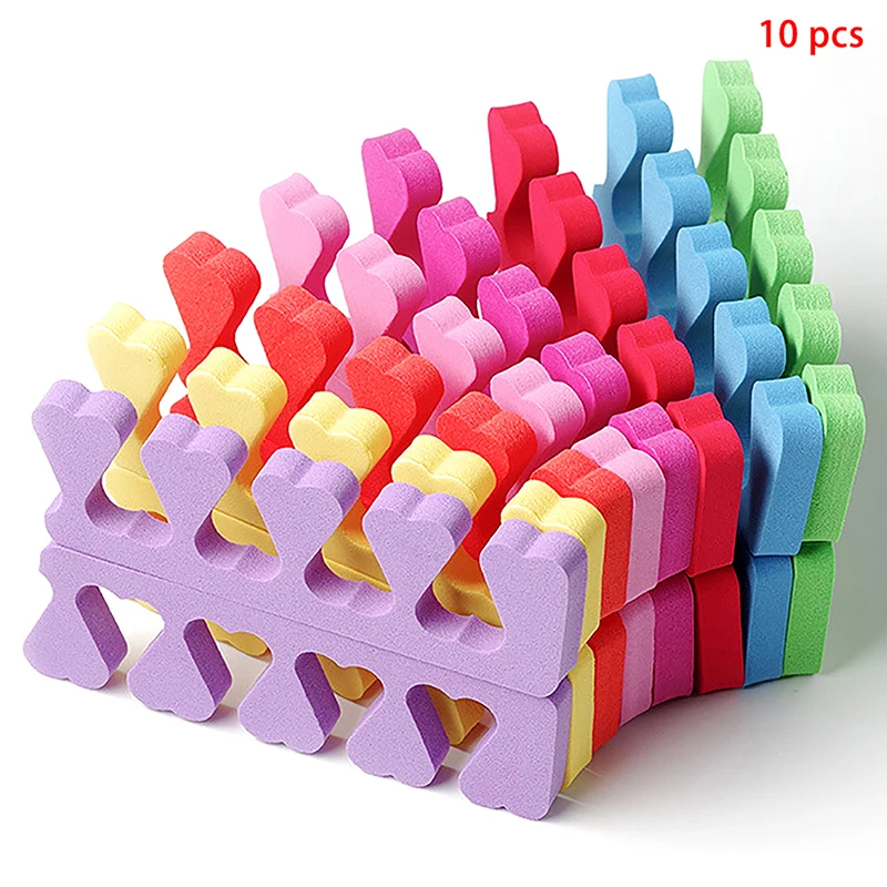 

10Pcs Nail Art Toes Separators Soft Sponge Finger Separator Cotton UV Gel Polishing Manicure Pedicure Nail Holding Tools Random