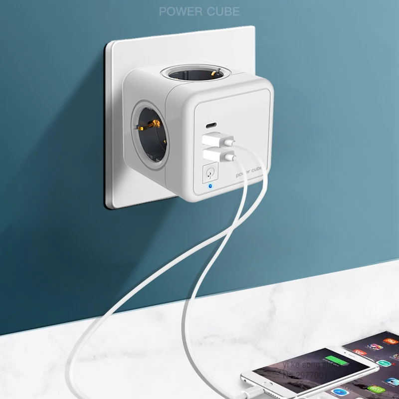 Sopend Power Cube Smart 4 Outlet Strip штепсельная вилка европейского стандарта с