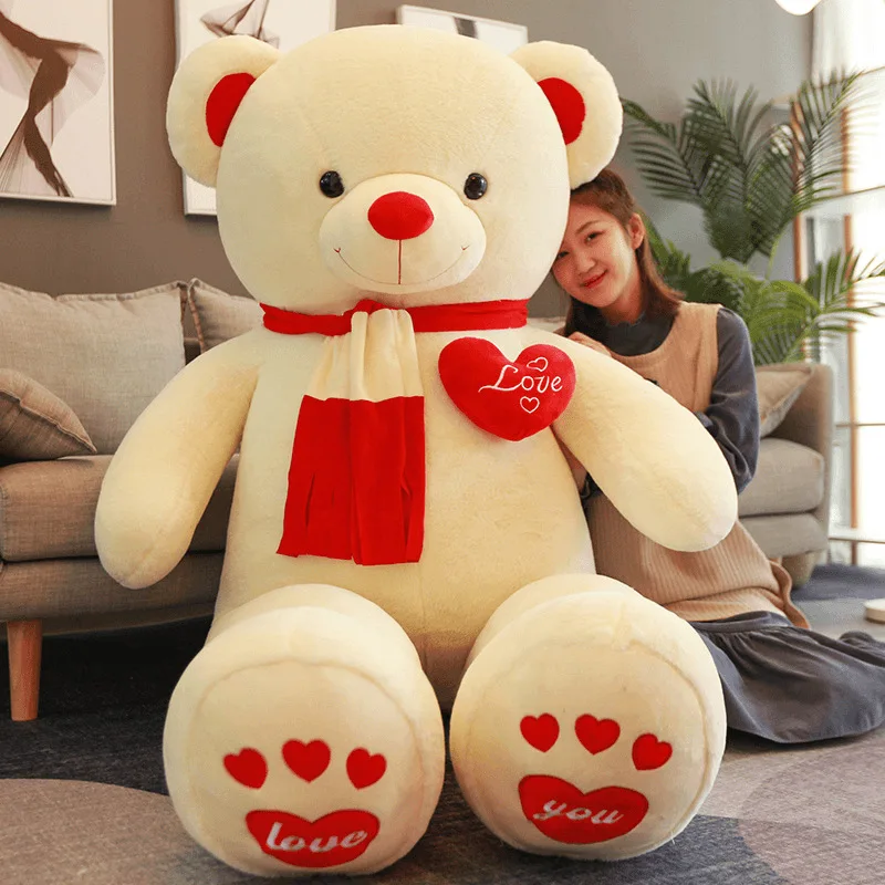 

New Huggable High Quality 4 Colors Teddy Bear With Scarf Stuffed Animals Plush Toys Doll Pillow Kids Lovers Birthday Baby Gift